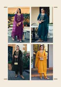 Par de pantalones Kurti de seda Vichitra de tendencia moderna, trabajo hecho a mano pesado con Dupatta, secuencia pesada y trabajo de bordado, proveedor indio - Product Image 6