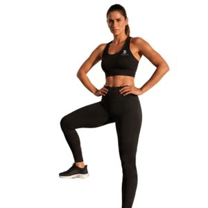 Women's Black High Waist Workout <b>Leggings</b> with Sports Bra Gym Fitness Yoga <b>Activewear</b> Set - Product Image 2