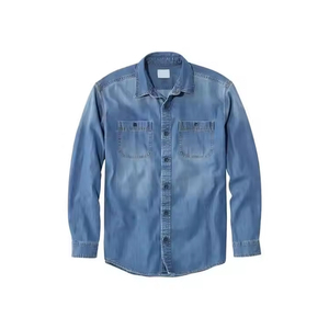 Chemise en jean classique décontractée pour homme, coupe ajustée, 100 % coton, infroissable, respirante, douce, élégante, manches boutonnées, durable, pour tous les jours - Product Image 2