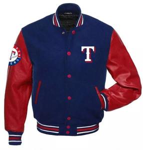 Veste Letterman à la mode pour adultes Veste de baseball en laine et cuir PU brodée sur mesure (OEM/ODM accepté) - Product Image 1