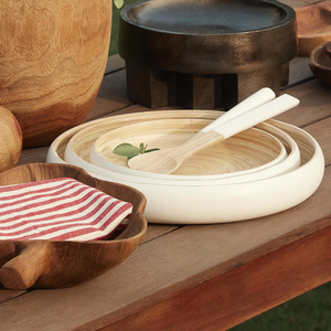 Top Selling Eco-friendly Spun Bamboo <b>Trays</b> Set of 3 Tableware for Restaurants Handcrafted Dinner Plates Made in Vietnam - Product Image 4