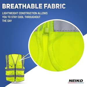 Chalecos de Seguridad Reflectantes de Alta Visibilidad para Mujeres y Hombres con Bolsillos y Cremallera Frontal - Product Image 4