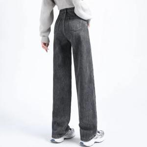 Pantalon en denim 100% coton de haute qualité pour femmes respirant décontracté lavé avec des décorations de nœud et de dentelle Design élégant personnalisable - Product Image 5