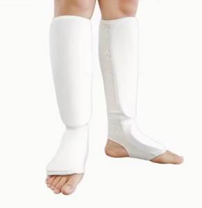 PROFIT SPORTS Protège-tibias MMA rembourrés, légers, lavables, en tissu de coton, avec protection de la voûte plantaire imprimée pour le Kickboxing et le Karaté - Product Image 1