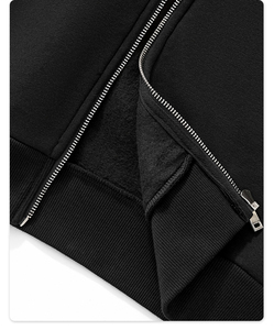 เสื้อฮู้ดผู้ชายลายสตรีทแวร์แนวสตรีทแวร์สไตล์วินเทจแบบกำหนดเองมีซิปรูดซิปขึ้นผ้าฟลีซว่างเปล่าสไตล์2025พังค์ - Product Image 5