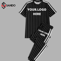 Conjuntos de Camiseta de Dos Piezas Casuales de Verano para Hombre con Logotipo Personalizado, Parches Bordados, Transpirables y de Secado Rápido, Tallas Grandes