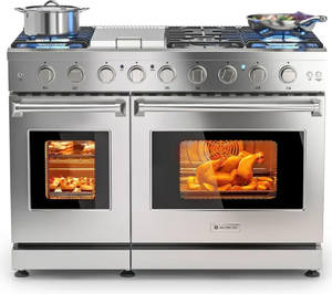 Nouvelle cuisinière à gaz VIKING VGIC4856GSS - 48 pouces PRO avec four, 6 brûleurs + plaque de cuisson en acier inoxydable - Product Image 1