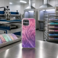 Coque de téléphone à effet dégradé peint à l'huile pour iPhone 17 16 Series, en PC, motif irisé, antichoc et anti-traces de doigts