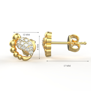 เครื่องประดับ avarta 18K hallmarked Gold ได้รับการรับรองต่างหูเพชร - Product Image 1