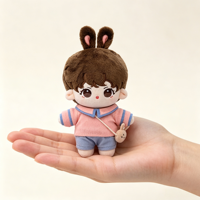 Peluche personnalisée avec oreilles de lapin, style Kawaii, avec plusieurs tenues adorables, vêtements amovibles, figurine mini Chibi