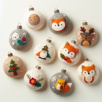 Adornos Navideños Colgantes de Fieltro de Lana Hechos a Mano, Impresión a Todo Color, Estilo Moderno, Embalaje Personalizado, Santa Claus Rústico y Encantador