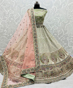 Secuencia de bordado de seda de diseñador trabajo lehenga choli con ropa de fiesta dupatta precio al por mayor Ropa Étnica Surat ropa - Product Image 1