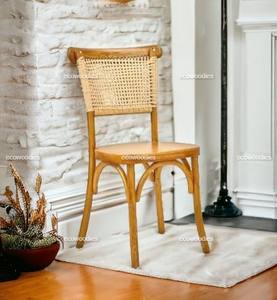 เก้าอี้หวายไม้เนื้อแข็งดีไซน์ตามหลักสรีรศาสตร์เก้าอี้แบบสบายๆสำหรับคาเฟ่ร้านอาหารเก้าอี้หวายสานพร้อมพนักพิงเฟอร์นิเจอร์บ้าน - Product Image 3