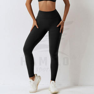 Leggings de yoga fitness personnalisés de qualité supérieure pour femmes pantalon serré à motif solide avec fermeture à la taille élastique - Product Image 3