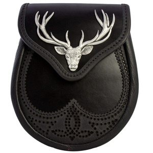 Accessoires professionnels de kilt écossais pour hommes fabriqués en usine Sporran en cuir réglable avec logo personnalisé avec ceinture - Product Image 1