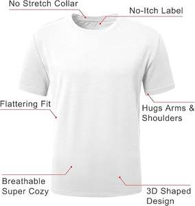 T-shirts décontractés en coton et polyester pour hommes 100% coton avec motif solide en tissu jersey - Product Image 2