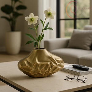 Modern Decorative Metal Tabletop Vase Designed for Center <b>Tables</b>, Side <b>Tables</b>, and Shelves, Featuring Durable Build - Product Image 4