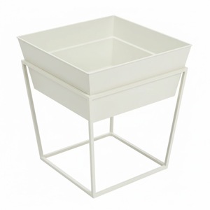 Modern Metal <b>Planters</b> With <b>Wood</b> Stands Bronze Color Finish Decorative Flower Pots With Teak <b>Wood</b> Stands For <b>Garden</b> Balcony Decor - Product Image 5