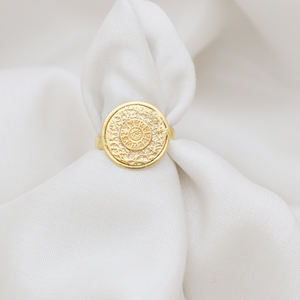 Anillo chapado en oro de Plata de Ley 925 Acabado texturizado Chapado en oro de 18 quilates - Product Image 2