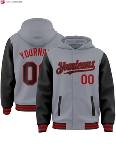 Chaqueta de béisbol Varsity de alta calidad para hombre, nueva marca de moda de otoño, abrigo con capucha y ropa de calle que combina con todo con parches - Product Image 2