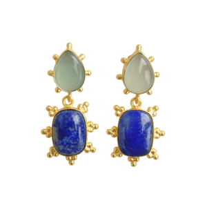 Pendientes de Lujo con Piedras Preciosas, Baño de Oro y Joyería de Alta Calidad - Product Image 1