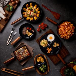 TrueCook Premium Black Collection Utensilios de cocina de cerámica IH Inducción con mango de madera de arce canadiense - Product Image 5