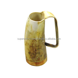 Antique Colored Horn Mug Best Indoor Decor Unique Material Design With Natural Colored Highly Design Drinking Mug - Product Image 1