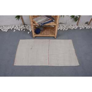 Tapis Patchwork en Laine Beige Classique Moderne 2 X 3.8ft Rectangle Fait Main pour Chambre Salon ou Couloir Dos en Latex - Product Image 1