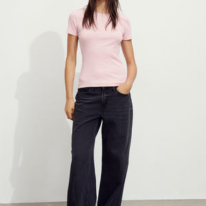 Camiseta holgada Coreana de talla grande para mujer de verano con cuello redondo, camiseta estampada para mujer, manga corta, algodón 100% - Product Image 4