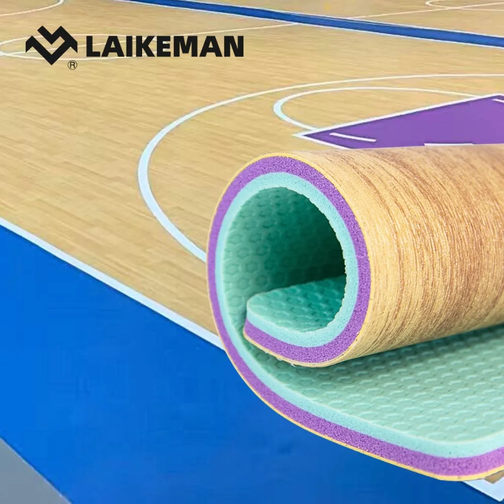 Revêtement de sol en vinyle laikeman intérieur et extérieur pour terrain de basket