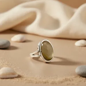 Bague Statement en Argent Sterling Plaqué Or Rose et Rhodium pour Femme avec Incrustation de Pierre Naturelle – Cadeau - Product Image 2