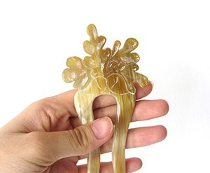 Épingle à cheveux en corne de vache de buffle de qualité supérieure accessoire artisanal élégant pour les styles de cheveux longs - Product Image 1