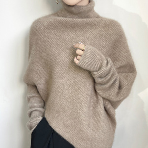 Women's Fashionable Versatile Knitted Sweater Autumn Turtleneck with New Cape and <b>Shawl</b> Lazy Loose Bottoming Shirt for Winter - Product Image 3