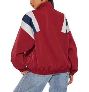 Polyester <b>Women's</b> Windbreaker <b>Zip</b> <b>Up</b> Gym <b>Jacket</b> Lightweight Custom Logo With Pocket Plus Size <b>Jacket</b> For <b>Women</b> - Product Image 2