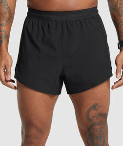 Shorts de plage unis vierges personnalisés Shorts de course Shorts de survêtement d'été pour hommes avec trous de maille sur le côté - Product Image 6