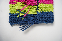 Pochette en raphia tressé avec pompon, style bohème, fermeture boutonnée, légère, écologique, portable, toutes saisons, usage quotidien