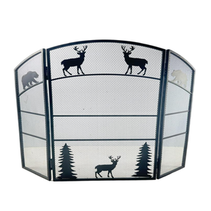 Pantalla contra incendios de metal duradera Protección contra chispas resistente al calor Diseño elegante Ideal para chimeneas y estufas de leña - Product Image 5