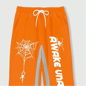 กางเกงวอร์มขาบานสำหรับผู้ชายกางเกงวอร์มทรงหลวมแนววินเทจใส่สบายพิมพ์โลโก้ได้ตามต้องการ - Product Image 3