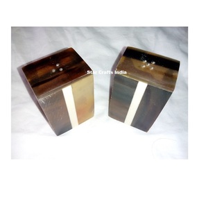 High Quality Real Horn Salt and Pepper <b>Shaker</b> Set Kitchen Accessories Horn Spice <b>Bottles</b> Sound Shape for Home Made in India - Product Image 3