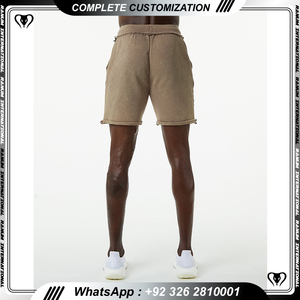 Venta caliente Acid Stone Wash Hombres Pantalones cortos Verano Vintage Cordón Hombre Pantalones cortos con bolsillos - Product Image 6