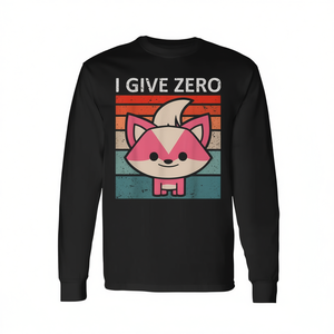 T-Shirt a Maniche Lunghe Zero Fox in Stile Retrò Ispirato alla Volpe per Uso Promozionale - Product Image 2