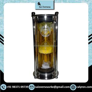 Antique Brass Design <b>Liquid</b> Hourglass <b>Timer</b> Unique Color Glass Desk Gift for Home Display Elegant Antique Brass Hourglass - Product Image 6