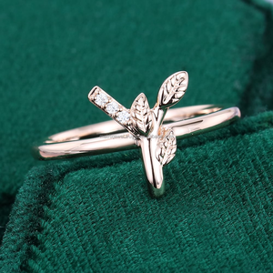 Bijoux de mode personnalisés bague fine en argent sterling 925 "Y" lettre bague moissanite bijoux en diamant bague de mariage pour les femmes - Product Image 1