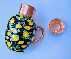 Mug en cuivre imprimé pour boire de l'eau pure, mug en cuivre imprimé pour une vie saine, mug à eau en cuivre ayurvédique à bas prix - Product Image 4