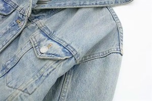 Chaqueta Vaquera para Mujer, Estilo Vintage Lavado, con Botones en la Parte Delantera - Product Image 3