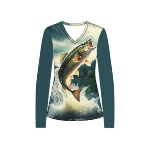 2025 nuevo logotipo anti-UV personalizado UPF 50 camisas de rendimiento de pesca de manga larga para mujeres ropa de pesca de verano transpirable de secado rápido - Product Image 3