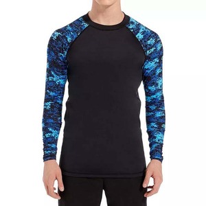 เสื้อแรชการ์ดแขนยาวสำหรับผู้ชาย ป้องกันรังสียูวี UPF50+ ผลิตจากผ้าฝ้ายโพลีเอสเตอร์ 100% สำหรับออกกำลังกาย ฟิตเนส คอเสื้อทรงเข้ารูป แห้งเร็ว ระบายอากาศได้ดี - Product Image 6