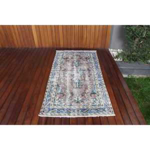 Tapis turc, tapis d'appoint 3,1x5,9 pieds, tapis en laine bleu rose - Product Image 1