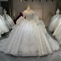 Robe de mariée de luxe Jancember XS253, robe de mariée à épaules dénudées avec plumes, robe de bal perlée, Vestido De Novia, robe de fête de mariage