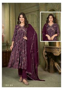 La mayoría de las ventas Readymade Alia Cut vestido pantalón con Dupatta con trabajo manual Khatali Work vestido de novia para venta de exportación - Product Image 3